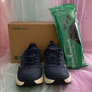 OrthoComfoot Men's Trail Running Shoes - Dark Blue